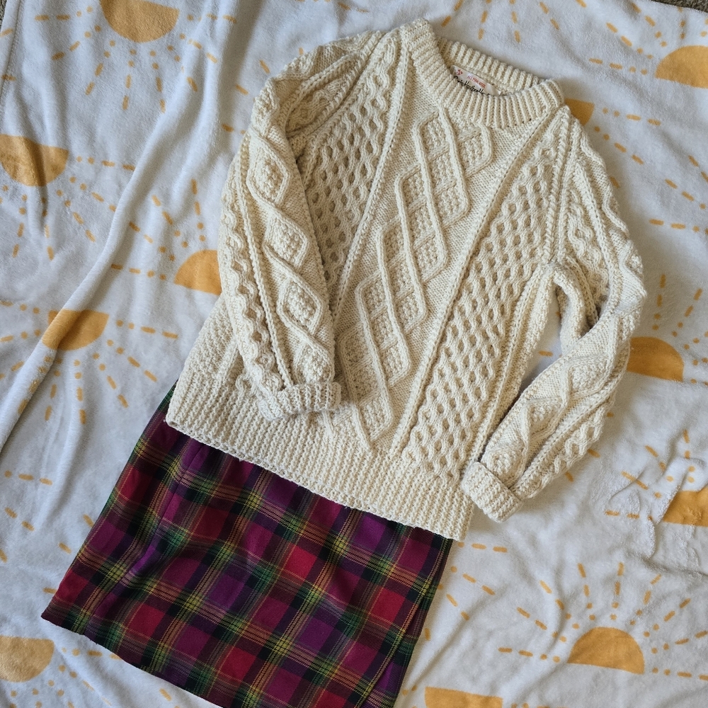 Vintage Cream Cable Knit Sweater